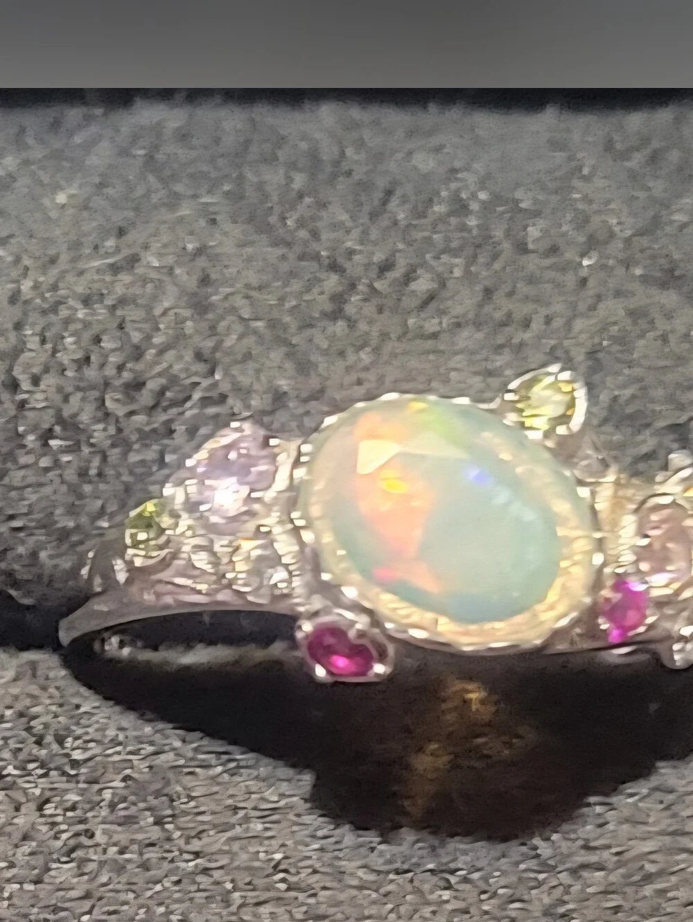 Sterling Silver Ethiopian Opal Ring - Adjustable